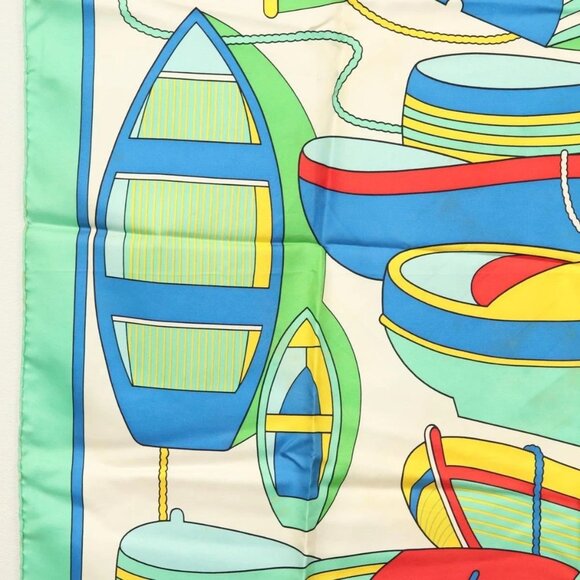 HERMES Carre 90 Scarf ""THALASSA"" Silk Green Auth 142398 - Picture 5 of 14